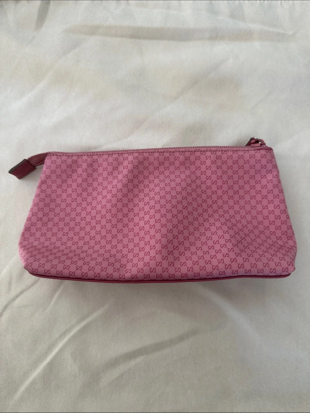 Gucci Pink GG Monogram Cosmetic Pouch with CoA